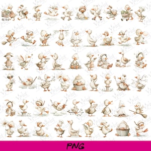 Paquete de imágenes prediseñadas de ganso tonto: divertidos gráficos de animales de granja (descarga digital)
