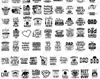 Father's Day SVG Bundle: Dad Quotes, Retro Papa Designs (Digital Download