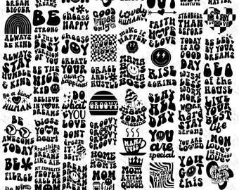 Pacote SVG retrô dos anos 70: clipart bacana, designs de camisetas (arquivos Cricut Cut)
