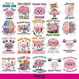 Psychedelische Gehirn Art PNG Bundle: Psychedelische Gesundheit Clipart (Digitaler Download