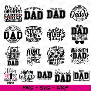 Funny Dad Quotes SVG Bundle: Father&#39;s Day Shirt Designs (Digital Download)