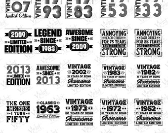 Retro Birthday SVG Bundle: 70s Groovy Clipart (Digital Download)