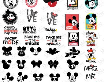 Disney Characters Clipart Bundle | Mickey, Minnie PNG (Digital Download)