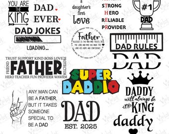 Glad fars dag SVG-paket: Pappa, pappa, morfar-citat (digitalt)