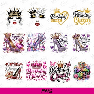 Birthday Queen PNG SVG, Funny Birthday Quotes for Her, Crown Birthday Shirt Design, Sassy Birthday Girl Sublimation, Digital Download Bundle