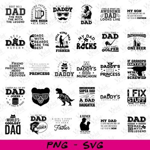 Father&#39;s Day SVG Bundle: Dad Quotes, Cricut Silhouette (Digital Download)
