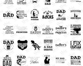 Vaderdag SVG-bundel: Dad Quotes, Cricut Silhouette (digitale download)
