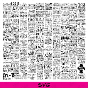 Funny Sarcastic Sass SVG Bundle, Sassy Quotes for Shirts  Mugs, Cricut Cut Files, Digital Download, Sublimation PNG Designs,Instant Download