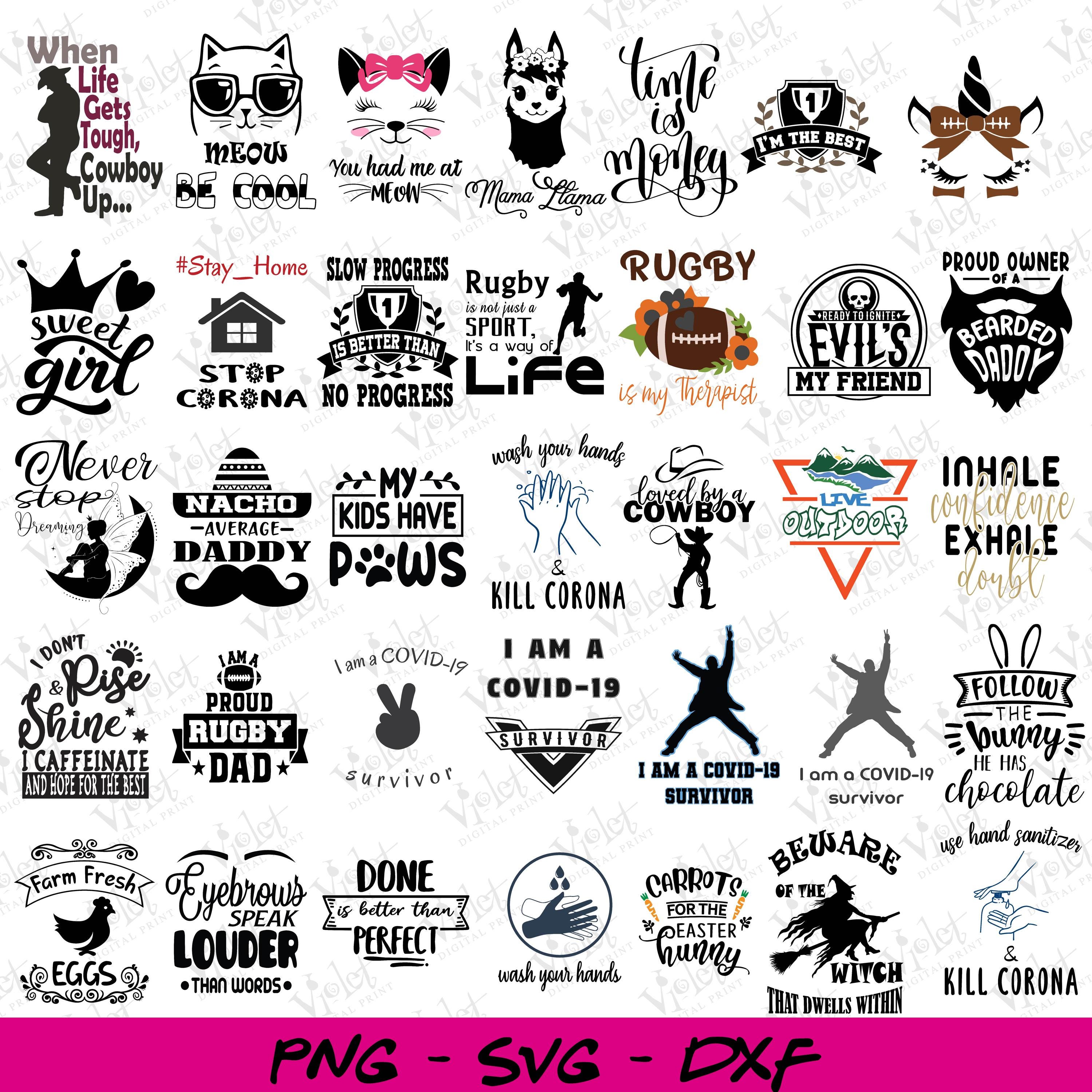 Trendy T-Shirt Quote Designs Bundle: Funny, Sarcastic, Motivational (SVG PNG Files)