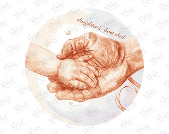 Vader en kind handen SVG: Dad & Baby-silhouet (digitale download)
