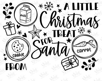 A Little Christmas Treat for Santa From PNG-SVG, Christmas Eve Cookie Bag Tag, (Digital Download)