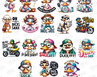 Funny Duck PNG Designs: Sarcastic Humor T-Shirt Graphics (Digital Download