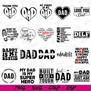 Father&#39;s Day SVG Bundle: Dad Shirt Design, Funny Clipart (Digital Download)