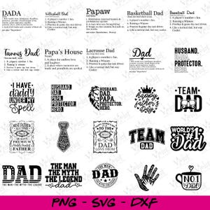 Dad Quotes SVG Bundle: Funny Father&#39;s Day Designs (Digital Download)