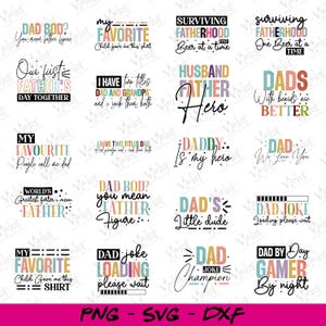 Father&#39;s Day SVG Bundle: Dad Quotes, Funny Cricut Files (Digital Download)