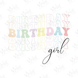 Birthday Girl Digital Font | Glitter Birthday Girl | Instant Download Cut File | Birthday Girl  | Cute Digital Design| Digital Download |