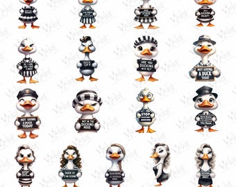 Funny Sarcastic Duck PNG Bundle: Snarky Humor Clipart (Digital Download