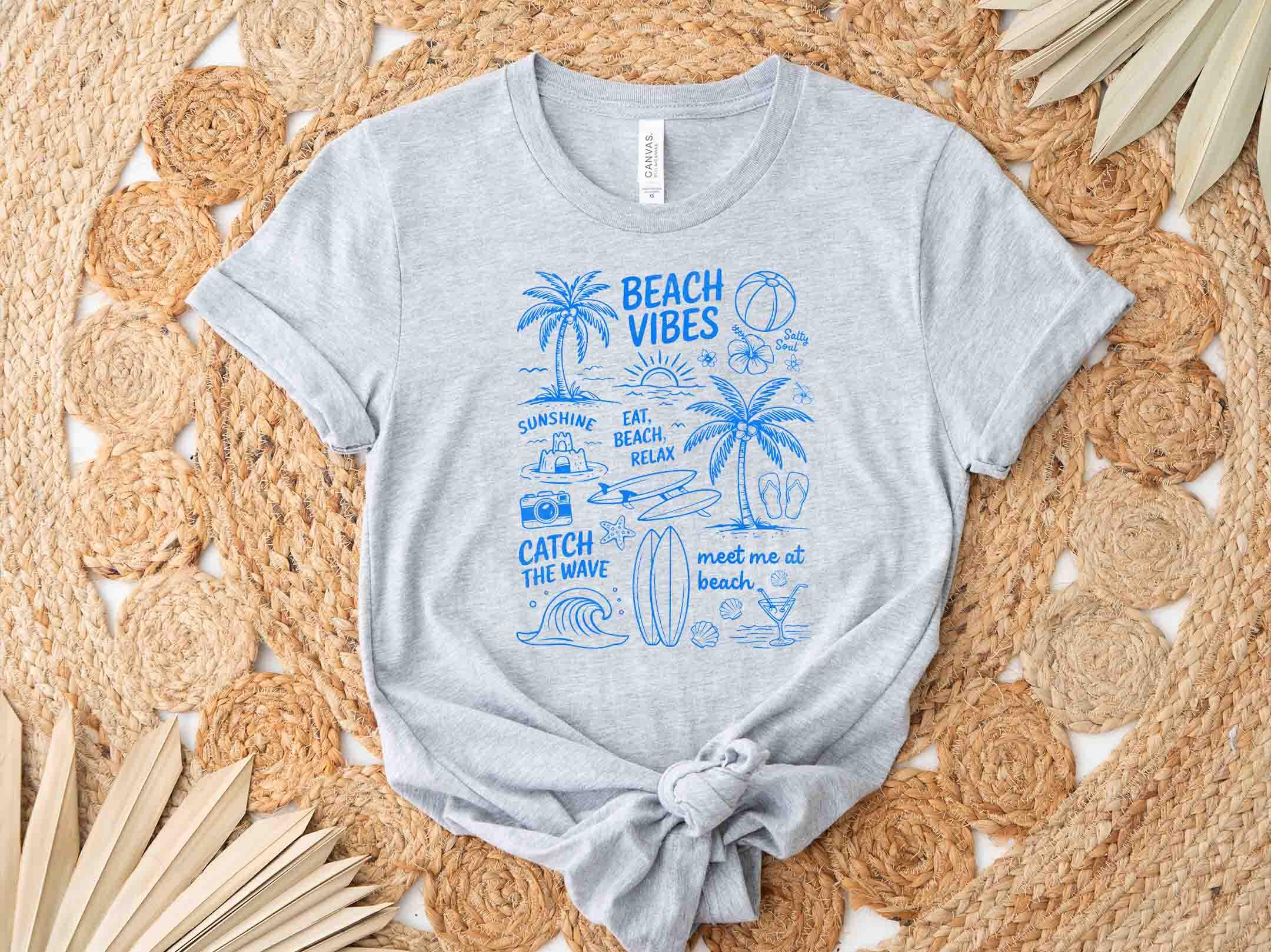 Beach Vibes Doodle Bundle: Summer Clipart PNG, Surf SVG - Etsy