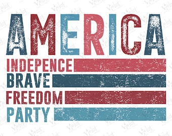 Retro America SVG PNG: 4th of July USA Flag (Digital)