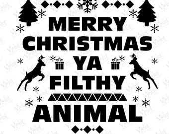 Merry Christmas Ya Filthy Animal SVG PNG - Home Alone Inspired Design (Digital Download)