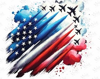 4th of July Fighter Jet PNG: Patriotic USA Clipart (Digital Download)