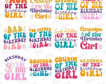 Retro Birthday Girl SVG Bundle: 70s Groovy Clipart (Digital Download)