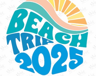 Summer Vibes Beach Shirt Design: Retro Vacation Clipart (PNG SVG Digital Download)