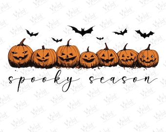 Temporada espeluznante PNG: diseño de sublimación de calabaza de otoño, PNG de Halloween otoñal para camisetas, tazas y Cricut