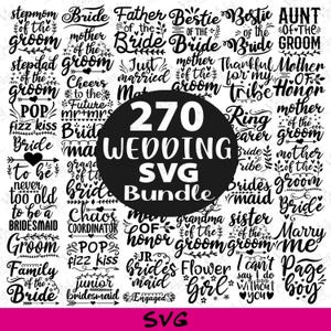 Wedding SVG Bundle: Bride & Groom Clipart (Digital Download)