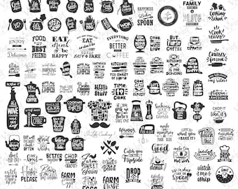 Kitchen Towel & Apron SVG Bundle: Funny Cooking Quotes (Cricut Cut Files)