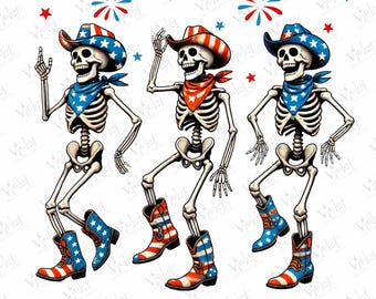 Zabawny szkielet z 4 lipca PNG: Patriotyczny projekt czaszki (pobieranie cyfrowe)