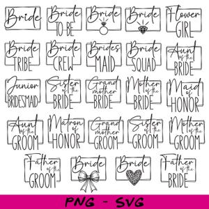 Bachelorette Party PNG Bundle | Bride Squad Clipart | Bridal Shower Graphics | Wedding Party Sublimation Designs