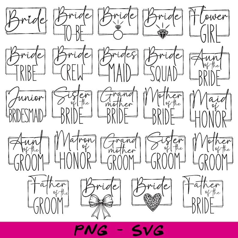 Junggesellinnenabschied PNG Bündel | Braut Squad Clipart | Brautparty Grafiken | Hochzeitsfeier-Sublimations-Designs Bild 1