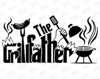 GrillFather SVG：面白いバーベキューパパのデザイン（デジタル）