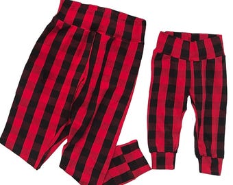 Matching Family Christmas Pants | Buffalo Plaid Knit Leggings
