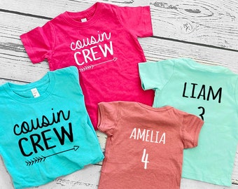 Cousin Crew shirt, Personalized | Name and Birth Order Cousin Crew shirts | Newborn - 3XL | Made to order | Family Matching shirts