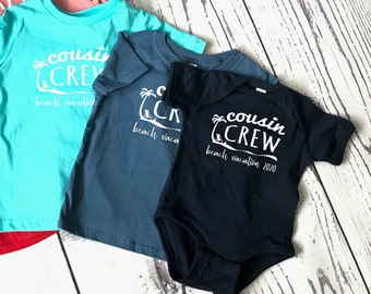 Cousin Crew Beach Vacation shirts. Family Vacation Shirts. Customizable family vacation shirts. Camping shirts. Reunion shirts