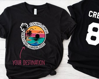 Cousin Crew Beach Vacation shirts. Family Vacation Shirts. Customizable family vacation shirts. Camping shirts. Reunion shirts