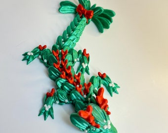 3D Printed Mistletoe Dragon | Articulated Fidget Toy
