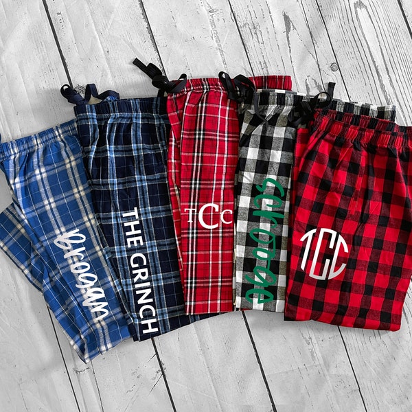 Pajama Pants | Monogrammed Pajama pants | Matching Pajama Pants | Plaid Pajamas | Cheerleading Monogram Pants Multiple Colors available!