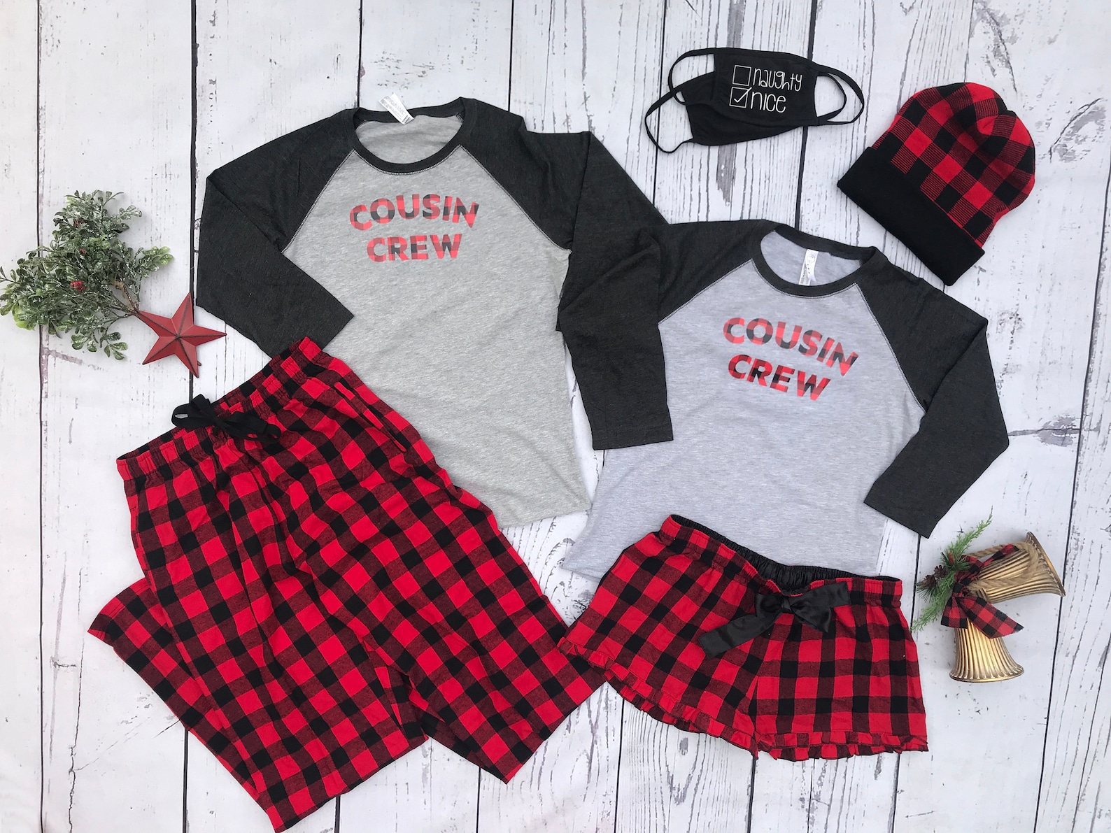 Cousin Crew Buffalo Plaid Christmas Pajamas NB 3XL Etsy