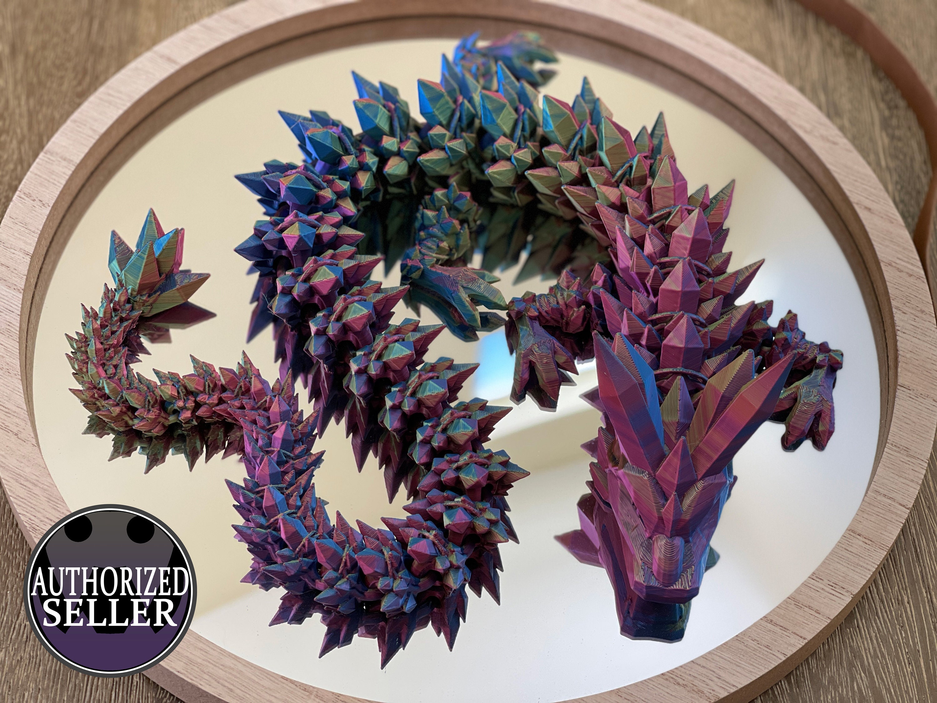 GIANT 3D Printed Crystal Dragon Articulated Fidget Desk Toy Gift