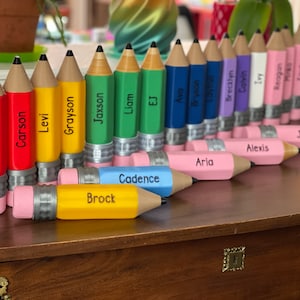 Back to School gift | Giant Pencil with name | Pencil Holder |  Best Teacher | End of year gift | Custom Teacher Gift 9&quot; by 2&quot;