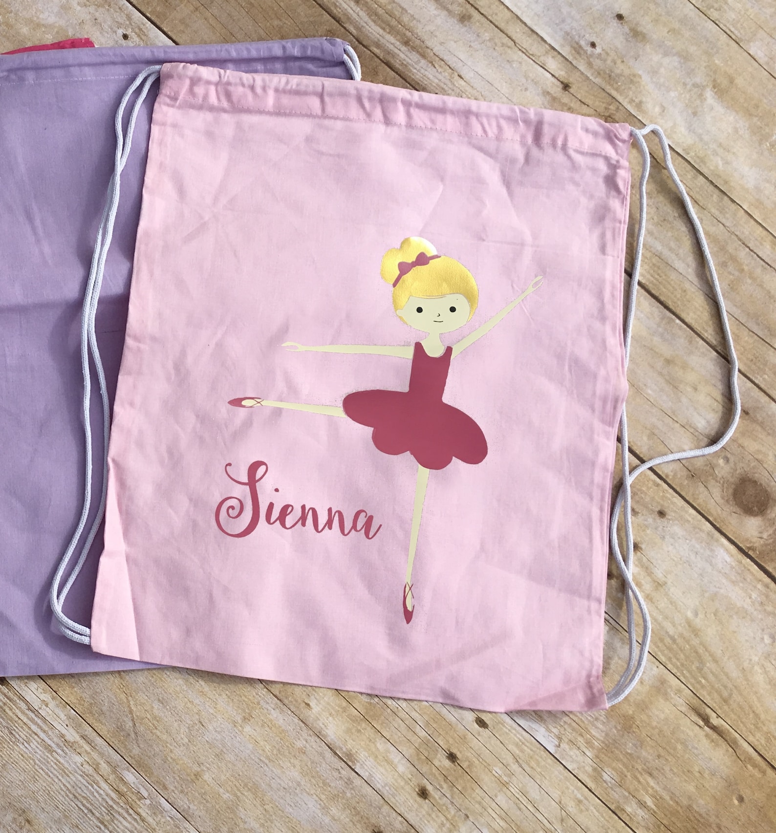 girls dance bag. toddler dance bag personalized ballet bag. drawstring backpack. ballet bag.