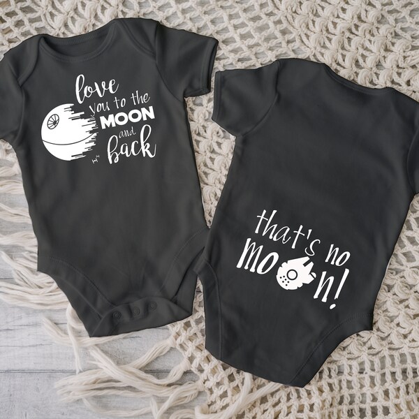 Love You to the Moon and Back, That's No Moon! Infant bodysuit. Fandom baby gift. Nerdy baby gift. Geek Baby gift. Fast Shipping!