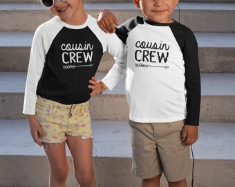 Personalized Cousin Crew Shirt | Raglan Sleeve Family Matching