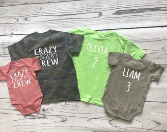 Personalized Crazy Cousin Crew Shirt: Custom Name & Birth Order