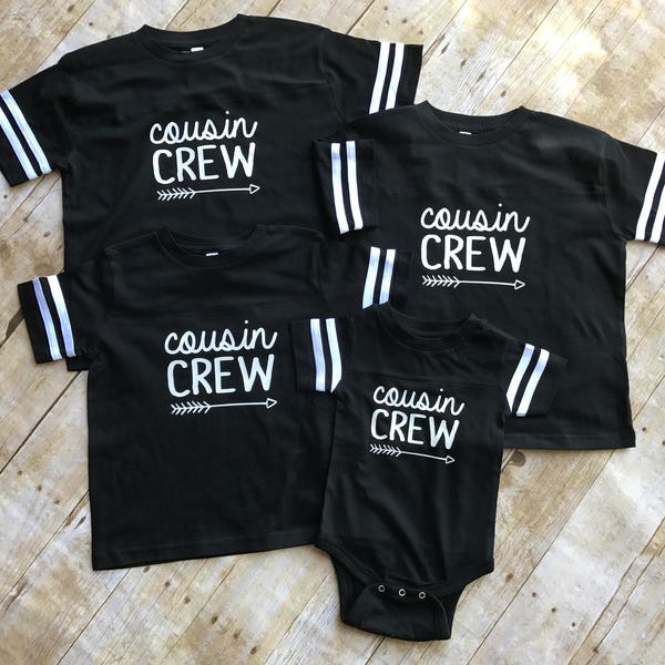 The Original Cousin Crew shirt. Cousin Tribe. Cousin Squad. All sizes NB - 3XL.  Family Football shirt set. Ships in 4-6 Business days!