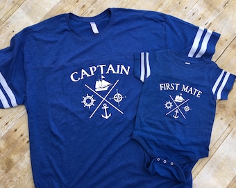 Captain or First Mate shirts. Captain shirt. First Mate shirt. Daddy and me shirts. Fathers Day gift. Matching shirts.