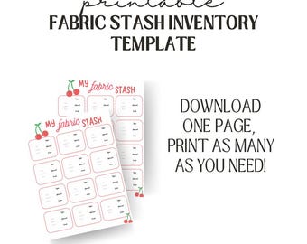 Sewing Fabric Stash Inventory Printable Template